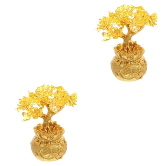 Abaodam 2pcs Lucky Tree Ornaments Tree Bonsai Money Tree Ornament Crystal Money Tree Chinese Money Plant Plants Decor Chinese Ornament Desk Crystal Stone Office Handcrafted Gift Business 762185612