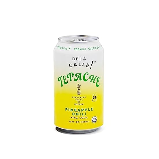 De La Calle Tepache - Naturally Fermented Pineapple Beverage, Antioxidant Rich, Certified Organic, Fermented, Low Sugar (Pineapple Chili) 95305714