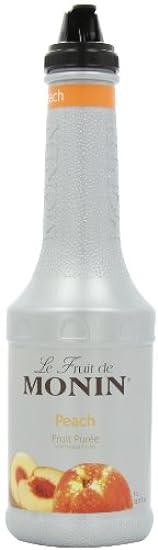 Monin - Peach Purée, Sweet & Juicy Purée, Natural Flavors, Made with Real Fruit & Vegetable Juices, Antioxidant-Rich, Fruit Purée for Cocktails, Cooking, Baking, & More, Clean Label (1 Liter, 4-Pack) 556131735