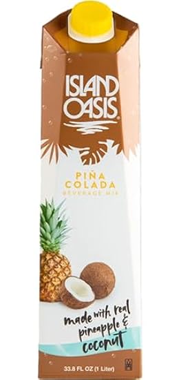 Island Oasis Pina Colada Beverage Mix, 1 Liter (Pack of 2) with By The Cup Coasters 594693944