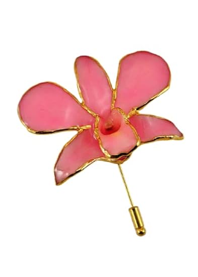 Flower Themed Jewelry, Gold Trimmed Dendrobium Orchid P