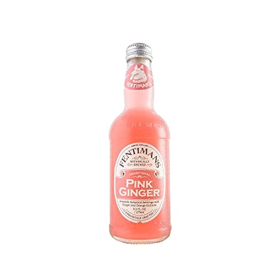 Fentimans Pink Ginger Drink - Healthy Soda, Botanically Brewed Ginger Soda, Made in Small Batches, No Artificial Sweeteners or Preservatives, Ginger Beer Non Alcoholic - Pink Ginger, 275 ml (Pack of 12) 800068859