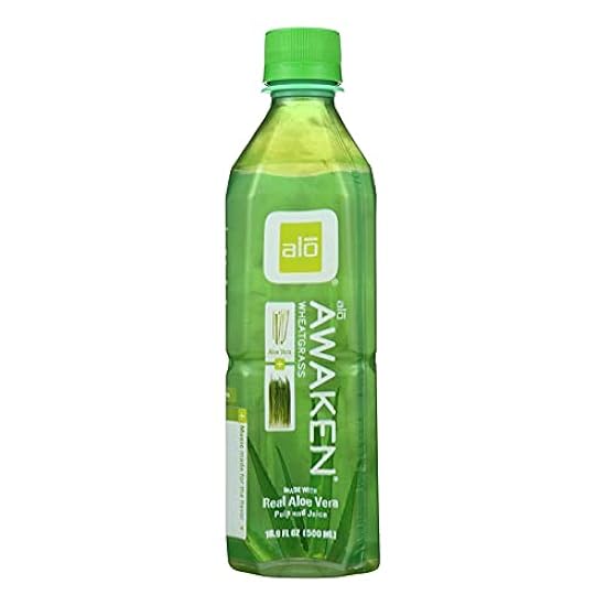 Alo Original Awaken Aloe Vera Juice Drink - Wheatgrass 