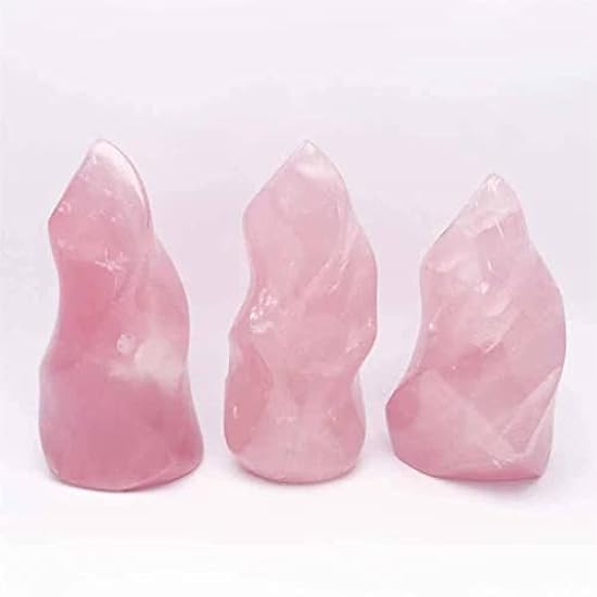 WIOSEN Specimen Healed 1pc 200g-1000g Natural Pink Stone Rose Quartz Crystal Flame As a Gift (Farbe : 1pc 740g-830g) 38710674