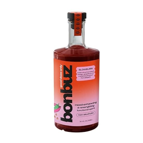 Slowburn by bonbuz alcohol-free alchemy spirit - 750ml (25.3 fl oz) - Spicy Non-Alcoholic Spirits, Low Calorie, Keto, Gluten Free, Sugar Free Dietary Liquor Replacement 333808018
