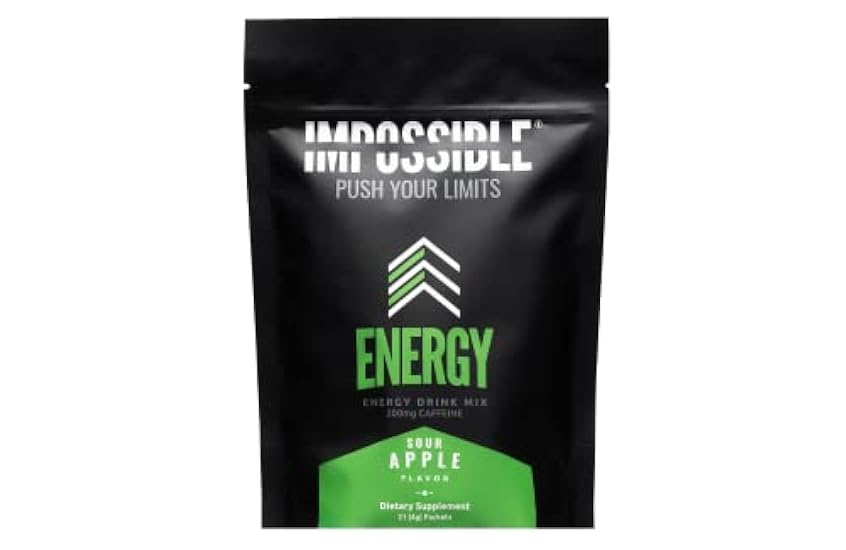 Impossible Energy - Healthy Energy Performance Drink Mix - 200mg Caffeine, Taurine, Zero Sugar (Sour Apple) 244227385