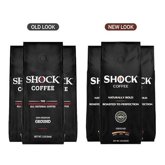 Shock Kaffee - Bold all Arabica Med-Dark Roast Ground, Fresh Look - Richer Taste, 3 pounds 652697316