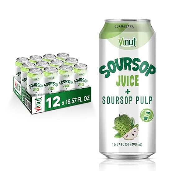 Vinut 100% Soursop Juice With Pulp (16.57 fl oz, Pack 1