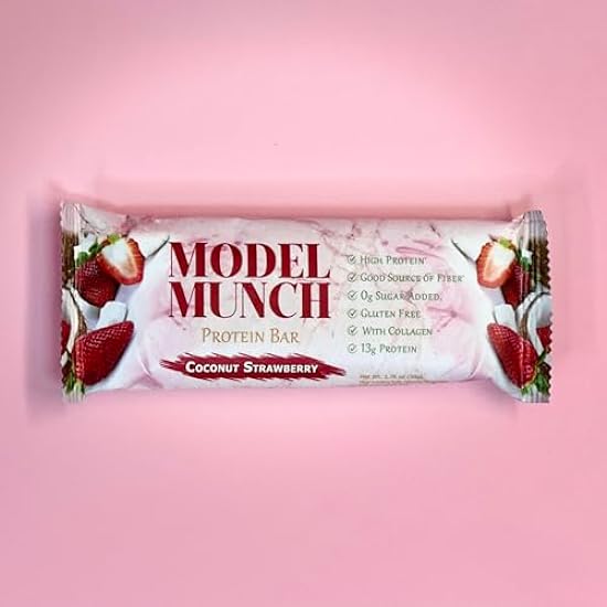 Model Munch Strawberry-Coconut Protein Bars/Box of 12 B