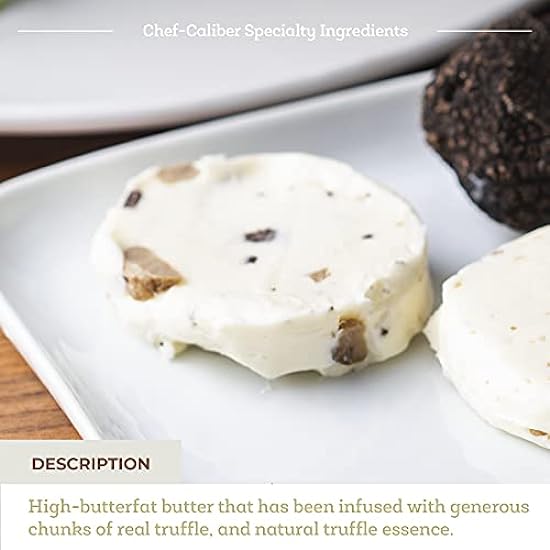 Fresh & Wild | Schwarz Truffle Butter Made with Real Schwarz Truffles | Gluten-Free | For Use With Eggs, Polenta, Pasta, Risotto, or on top of Grilled Meat | 8 oz | Gourmet, Chef-Inspired Ingredients 699678415