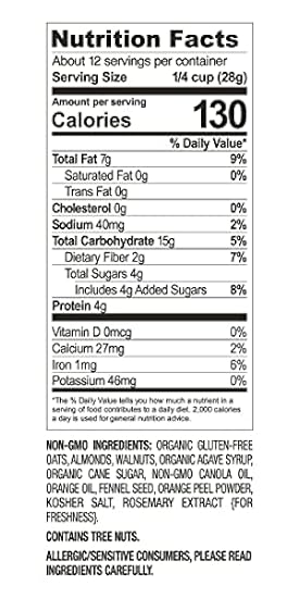NutHouse! Granola Company - Premium Harvest Orange Granola | Certified Gluten-Free, Non-GMO, Kosher | Vegan, Soy-Free | 12 oz. Beutel (6-Pack) 437346654