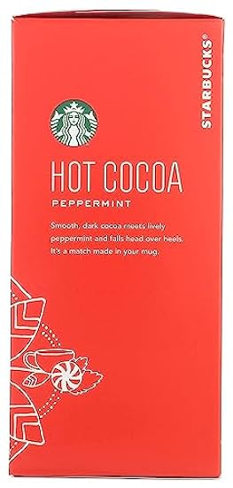 Starbucks Classic Hot Cocoa Rich velvety cocoa with decadent dark chocolate notes Peppermint Mix (8 Ounce (Pack of 8)) 661465898