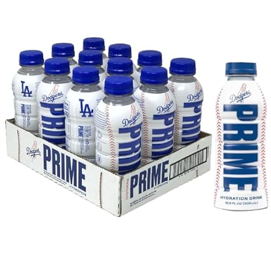 Prime Hydration Los Angeles Dodgers Limited Edition | Sports Drinks | Electrolyte Enhanced for Ultimate Hydration | 250mg BCAAs | B Vitamins | Antioxidants | 2g Of Sugar | 16.9 Fluid Ounce | 12 Pack 83790407