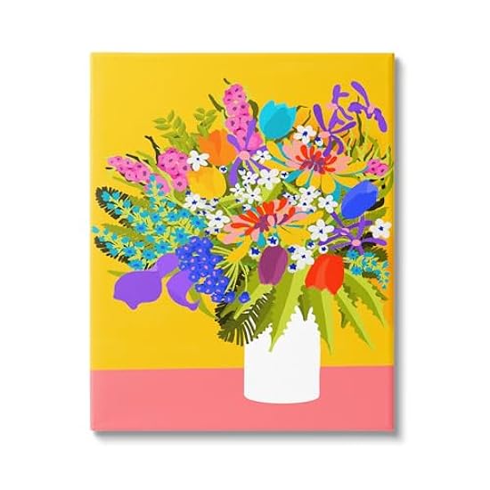 Stupell Industries Bouquet on Yellow Canvas Wall Art by