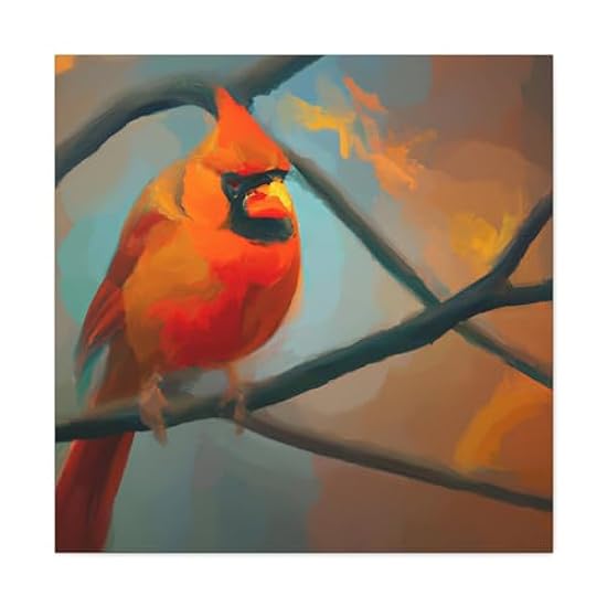 Cardinal in Snowfall - Canvas 16″ x 16″ / Premium Gallery Wraps (1.25″) 702040676