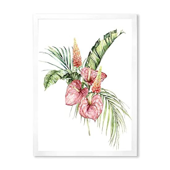 DesignQ Tropical Bouquet With Anthurium Lupine & Leaves