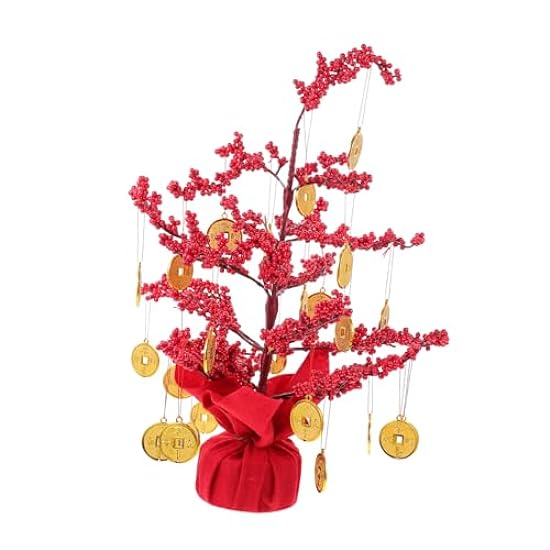 HOMSFOU 1set Cash Cow Ornament Tabletop Tree Feng Shui 