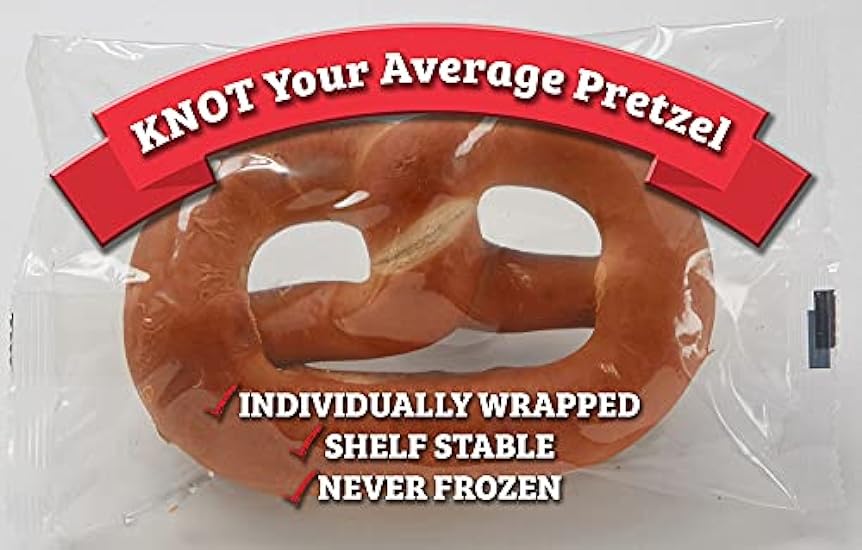 PretzelHaus Bakery Authentic Bavarian Plain Soft Pretzel | Individually Wrapped Pretzels | Pairs Perfectly with FUNacho Cheese, Pack of 50 243110800