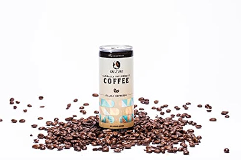 Culturi Organic Canned Espresso - All Natural Non-GMO Cold Brew Espresso - Schwarz Kaffee - Preservative Free, No Artificial Flavors or Farbes, Shelf Stable, Best Served Cold (12 Pack of Cans) 544890833