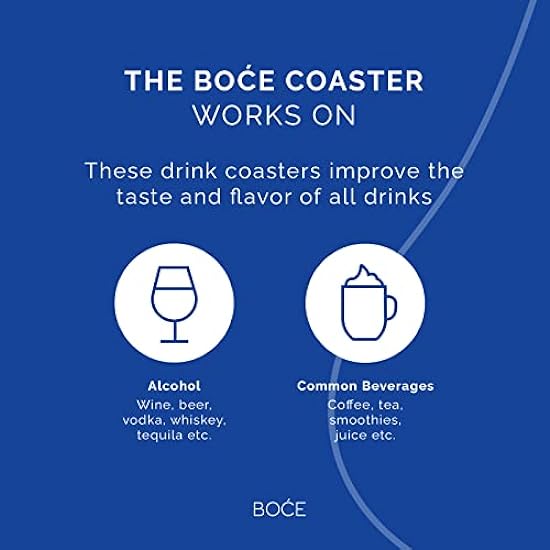 BOCE Coaster, Enhance The Taste of Your Drink in 3 Minutes - Taste Enhancing Drink Coaster, Getränke go from Good to Great - Works with Wasser, Alcohol, Kaffee - Made in The USA (Acrylic, 4-Pack) 643925967