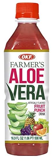 OKF Aloe Vera Drink in 16.9 Ounce Bottles (Fruit Punch,