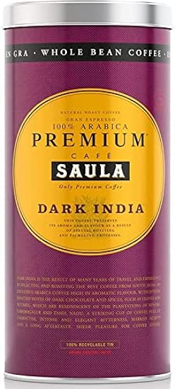 Saula Premium Dark India Kaffee Beans - 100% Arabica Espresso Blend (2 x 17.6 Oz) 655059159