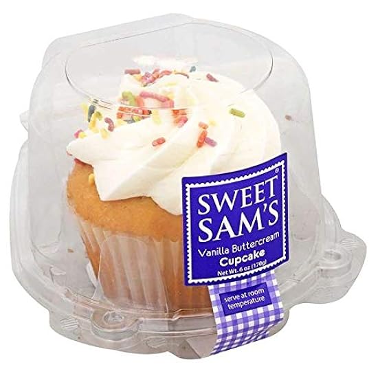 Sweet Sams Vanilla Buttercream Cupcake, 6 Ounce - 6 per