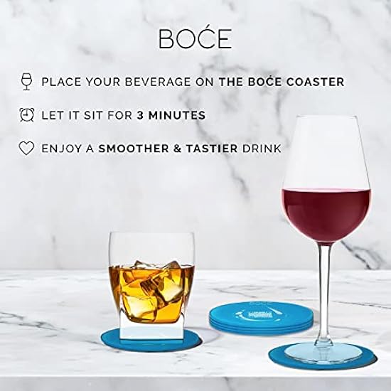 BOCE Coaster, Enhance The Taste of Your Drink in 3 Minutes - Taste Enhancing Drink Coaster, Getränke go from Good to Great - Works with Wasser, Alcohol, Kaffee - Made in The USA (Acrylic, 4-Pack) 643925967