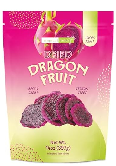 Dried Dragon Fruit Soft & chewy with crunchy seeds 14 O