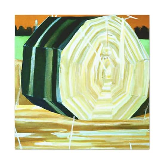 Hay Bales at Sunset - Canvas 16″ x 16″ / Premium Gallery Wraps (1.25″) 471379882