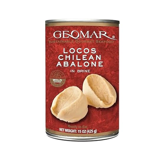 GEOMAR Locos (Chilean Abalone) in Brine - Hand Caught by Divers - Nutritious Seafood Delicacy - High in Protein and Ready-to-Eat - 3 Pieces per Can (15 oz) 7848718