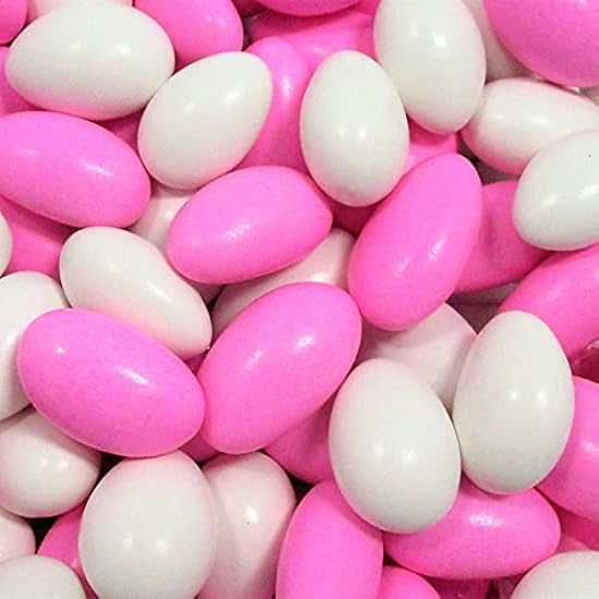 Pink & Weiß Jordan Almonds by Its Delish, 5 LBS Bulk | Sugared Almond Nut with Sweet Hard Candy Coating - Bulk Wedding Favors, Bridal and Baby Showers, Party Buffets - USA Made, Vegan & Kosher 319268862