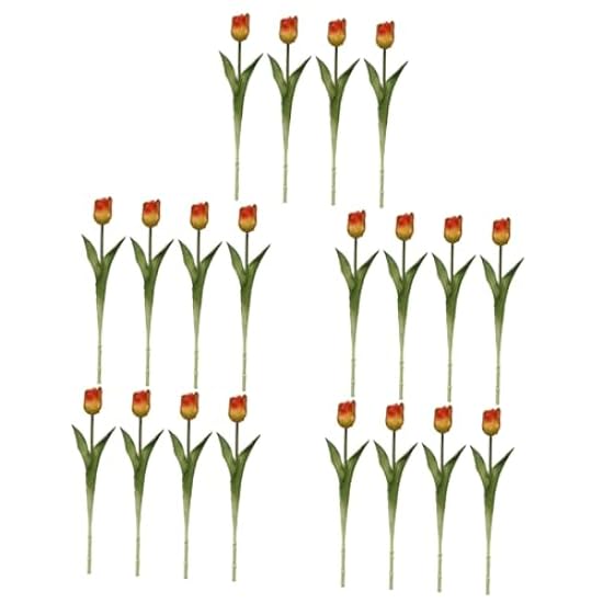 Abaodam 16 Pcs Over Glued Tulips Garden Flower Faux Tulips Flowers Artificial Flowers for Decoration Artificial Flowers Bouquet Simulated Tulip Decors Single Branch Netherlands Bride 389592061