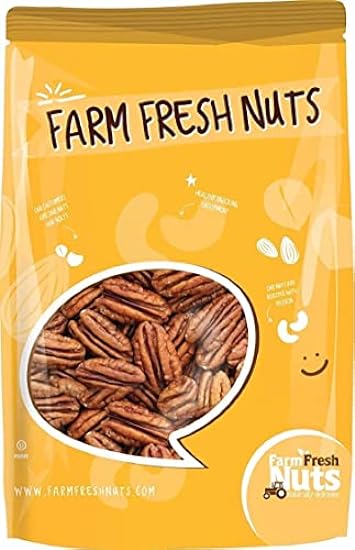 Whole, Shelled & Raw Georgia Pecans (3 Lbs.) - Southern Tastiness - Unsalted & Handpicked for Freshness - Vegan & Keto Friendly - Farm Fresh Nuts Brand 506443912