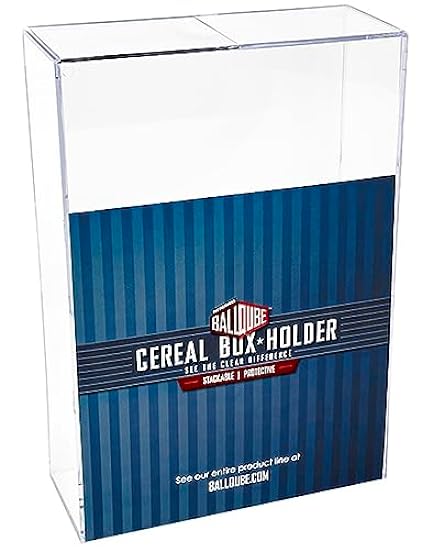 BallQube Cereal Box Display Case, Square Clear 18 Ounce Wheaties Box Display Holder Memorabilia Display Case & Storage Sports 546232039