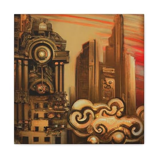 Steampunk Art Deco Dream - Canvas 16″ x 16″ / Premium G