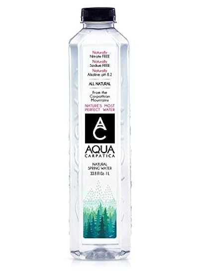 AQUA Carpatica Natural Spring Wasser with Electrolytes, Artesian Bottled Wasser, 1 Liter / 33.81 oz. (12 Pack) 288901183