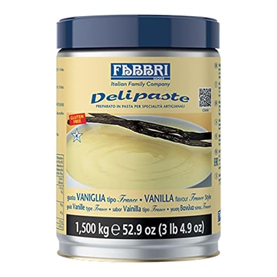 Fabbri Delipaste Vanilla France, Flavoring Compound for Gelato, Ice Cream, Soft Serve, Pastry and Confectionary - 1 Tin of 3.3 lb 757650786