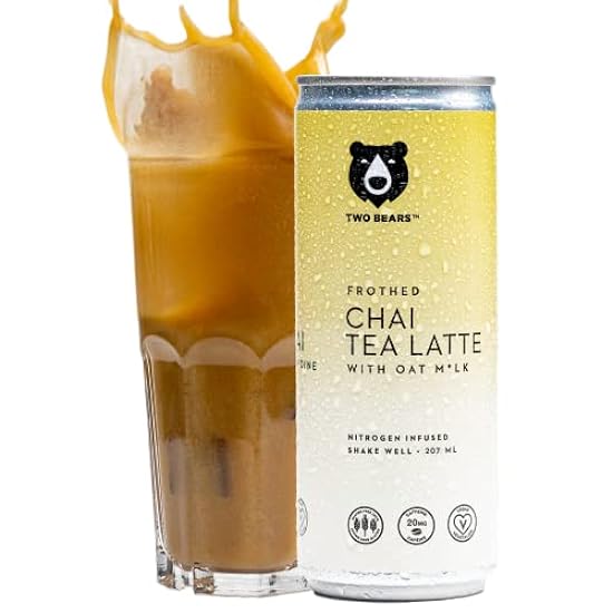Iced Kaffee & Cold-Brew Getränke - Two Bears Chai Oat Milk Latte Drink | Cans Best Served Cold With Ice | Vegan & Dairy Free Cold-Brewed Kaffee Beverage (12-Pack, 7 oz Can) 431389815