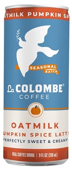 La Colombe Oatmilk Pumpkin Spice Draft Latte - Plant-Based, Ready to Drink Kaffee, Lactose Free, Gluten Fee, Made with Real Pumpkin, 9 Fl Oz (12 Count) 513948611