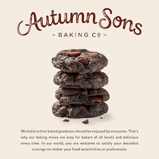 Autumn Sons Baking Co. Gluten Free Double Schokolade Chunk Cookie Mix. Vegan Plant Based Baking Mix. Free From 11 Common Allergens. Dairy Free, Nut Free, Soy Free, Non GMO 9.3 oz (Pack of 3) 897026890