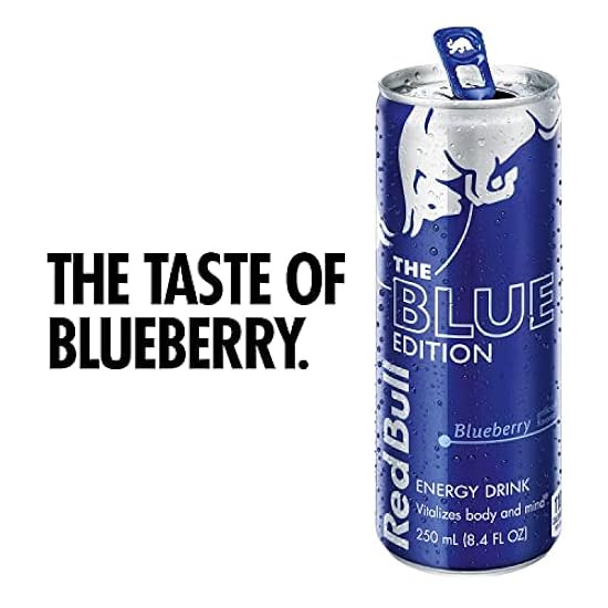 Red Bull Blau Edition Blauberry Energy Drink, 8.4 Fl Oz, 24 Cans (6 Packs of 4) 771785687