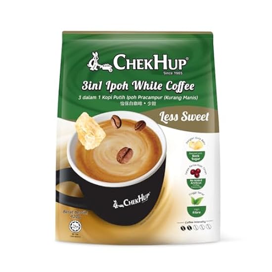 Chek Hup 3 In 1 Ipoh Weiß Kaffee Less Sweet 12 Sachets 
