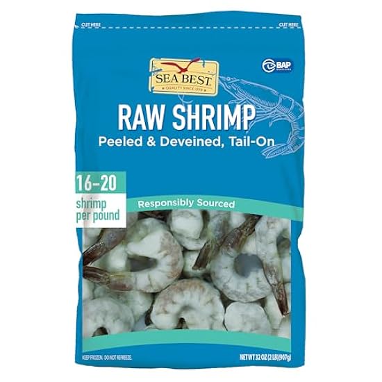 Sea Best 16/20 Count Peeled and Deveined Tail On Shrimp