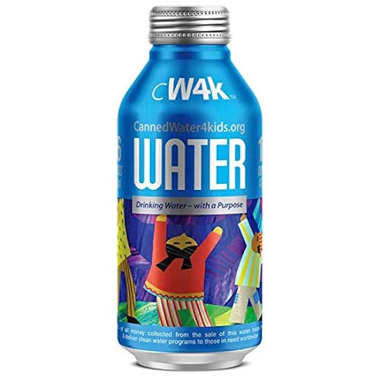 CW4K Purified Canned Wasser in 16oz aluminum bottles. B