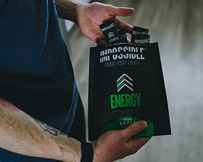 Impossible Energy - Healthy Energy Performance Drink Mix - 200mg Caffeine, Taurine, Zero Sugar (Sour Apple) 304488008