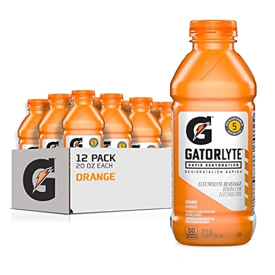 Gatorlyte Rapid Rehydration Electrolyte Beverage, Orange, 20oz Bottles (12 Pack) 588363394