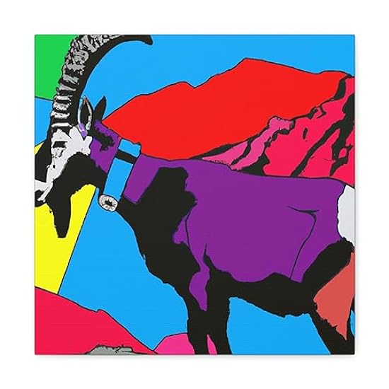 Montain Goat Pop Art - Canvas 16″ x 16″ / Premium Galle