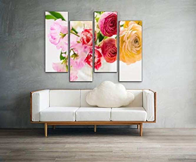 Wocatton beautiful spring bouquet ranunculus asiaticus stock pictures royalty Wall Art Background Decor Pictures Print On Canvas Art Stretched and Framed Perfect Home Decoration 171399833