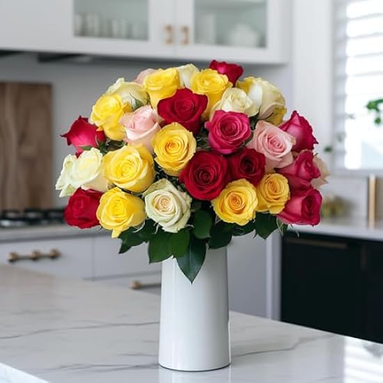 50 Assorted Roses- Two Farbes- Fresh Flowers 609487155